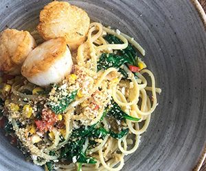 Scallop pasta